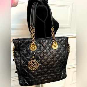 Metro City Two-Way Black Leather Bag